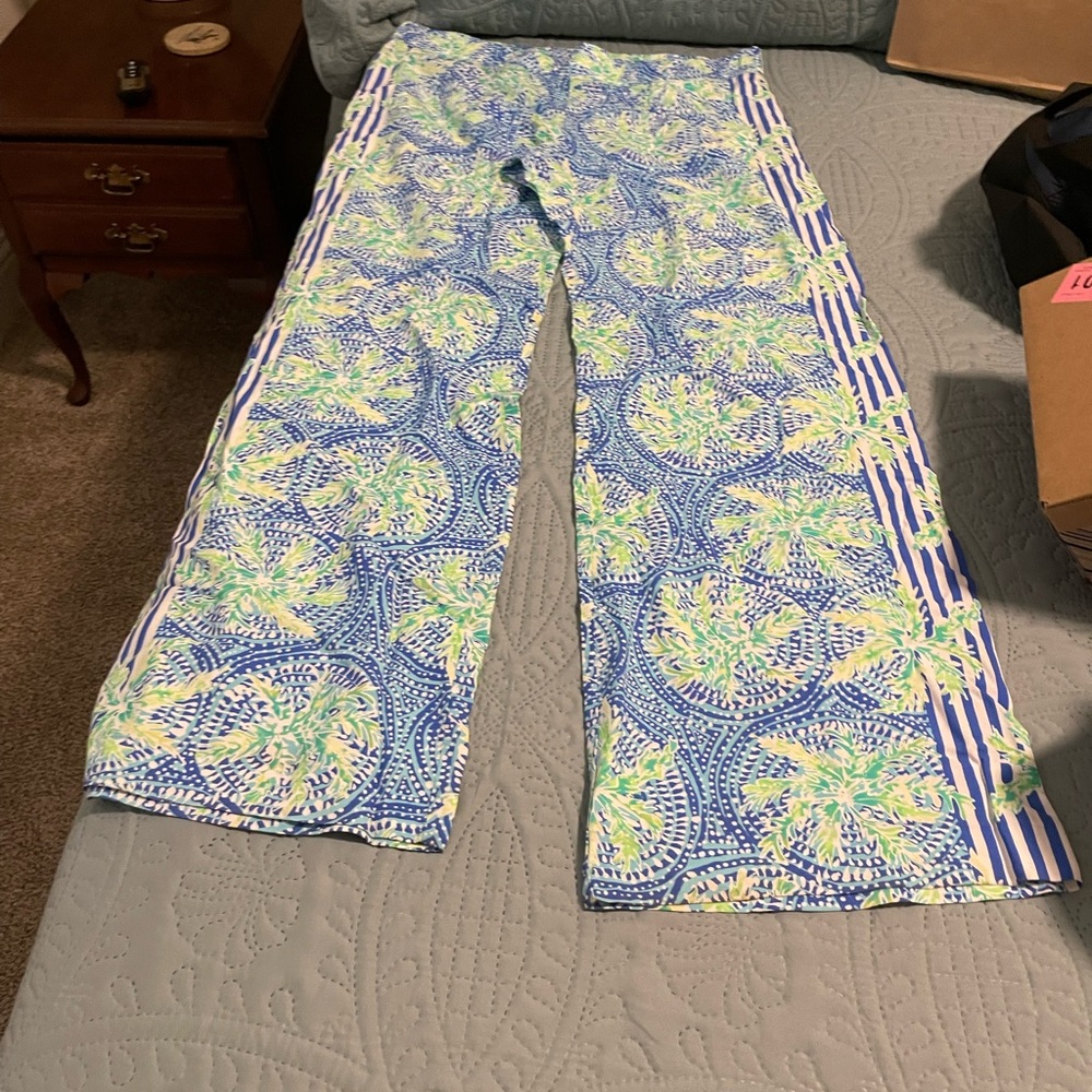 Lilly Pulitzer Palazzo Blue and Green Pants